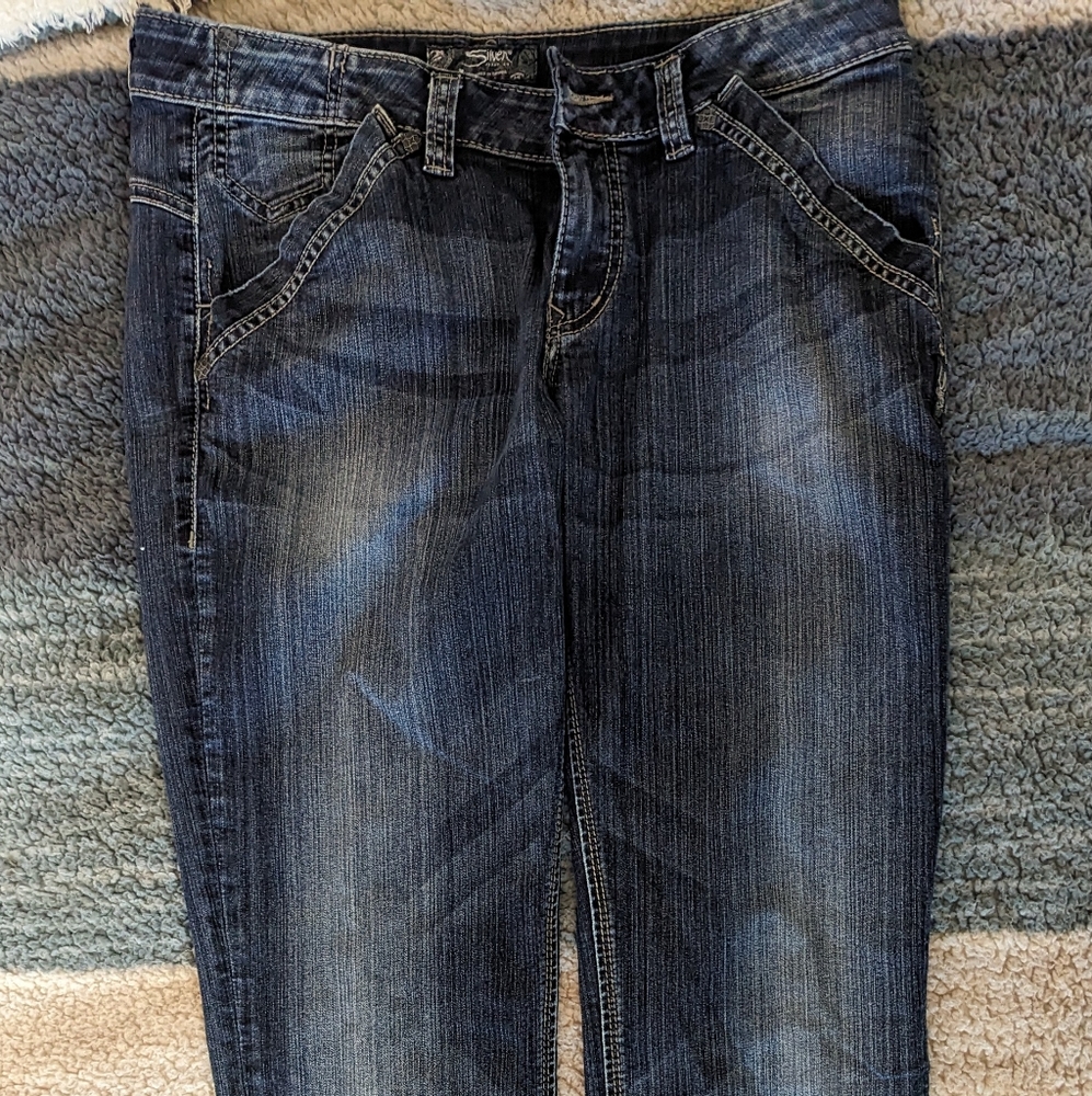 Ladies Silver Jeans 32" W 37" I Skinny